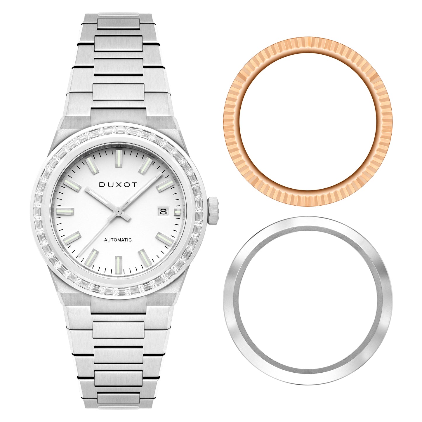 Duxot Men's 38mm Alicante Rainbow Automatic Interchangeable Bezel Bracelet Watch