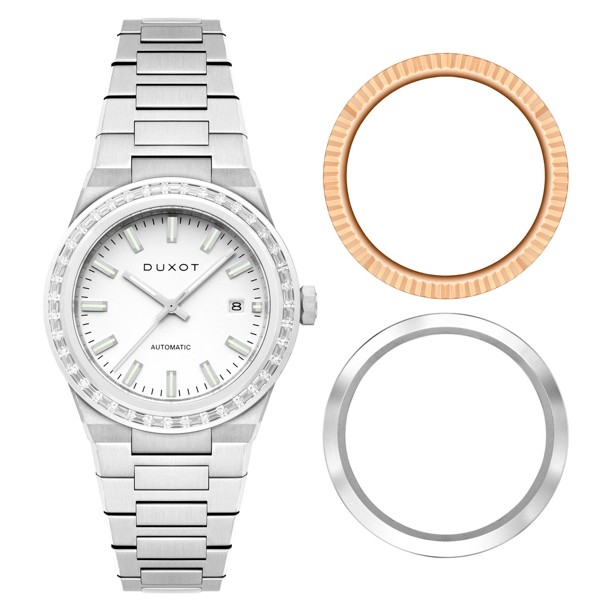 Duxot Men's 38mm Alicante Rainbow Automatic Interchangeable Bezel Bracelet Watch