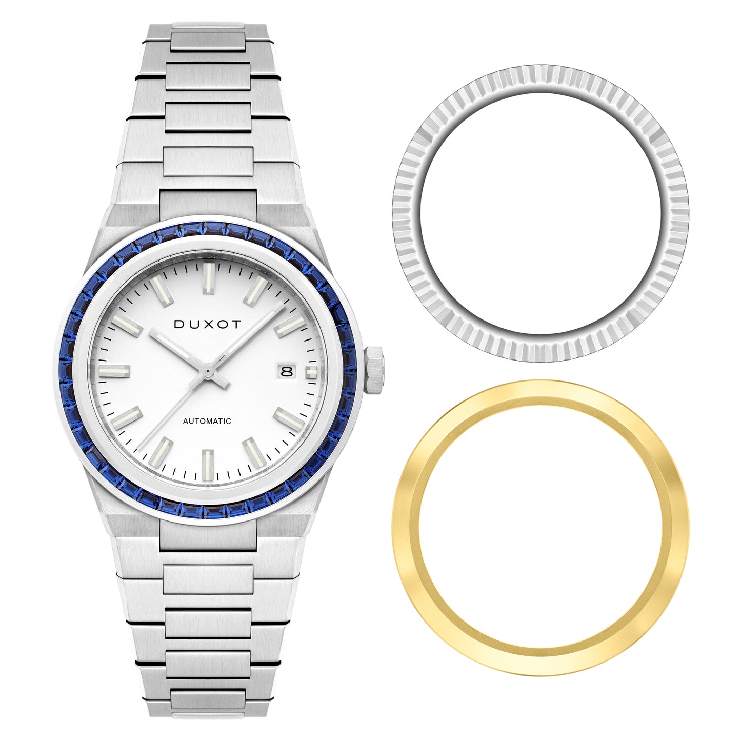 Duxot Men's 38mm Alicante Rainbow Automatic Interchangeable Bezel Bracelet Watch