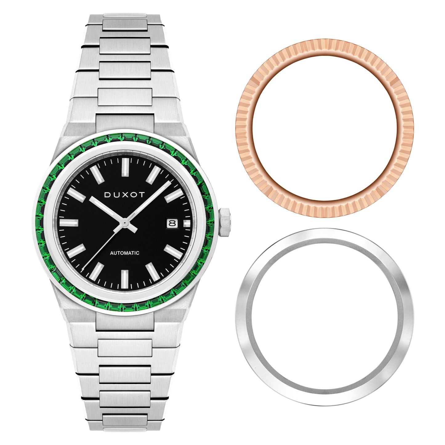 Duxot Men's 38mm Alicante Rainbow Automatic Interchangeable Bezel Bracelet Watch