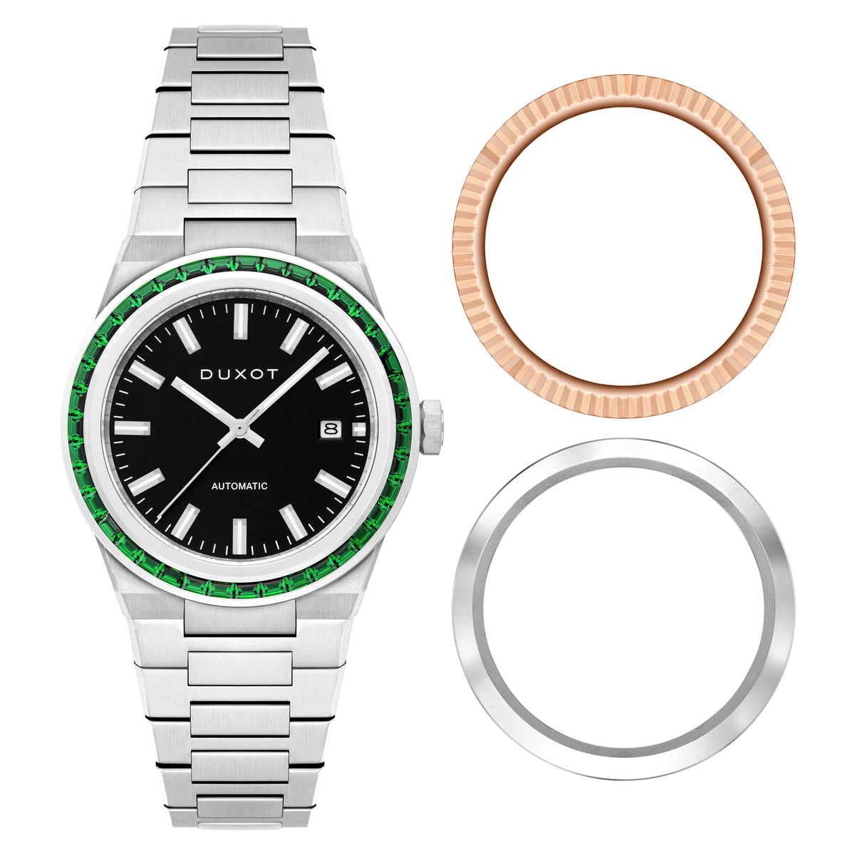 Duxot Men's 38mm Alicante Rainbow Automatic Interchangeable Bezel Bracelet Watch