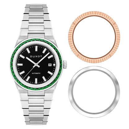Duxot Men's 38mm Alicante Rainbow Automatic Interchangeable Bezel Bracelet Watch
