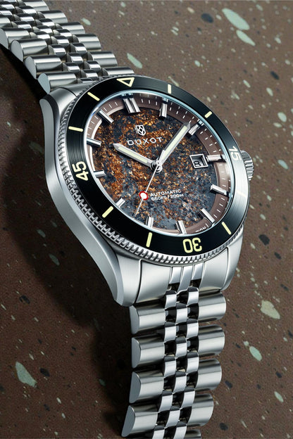 Duxot Men's 40mm Pacifico Automatic Lapidary Lmt Ed Gemstone Bracelet Watch