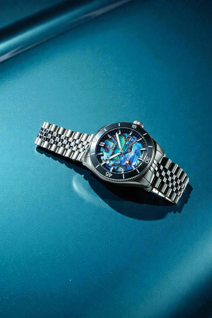 Duxot Men's 40mm Pacifico Automatic Lapidary Lmt Ed Gemstone Bracelet Watch
