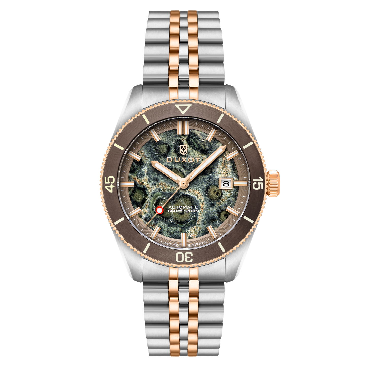 Duxot Men's 40mm Pacifico Automatic Lapidary Lmt Ed Gemstone Bracelet Watch