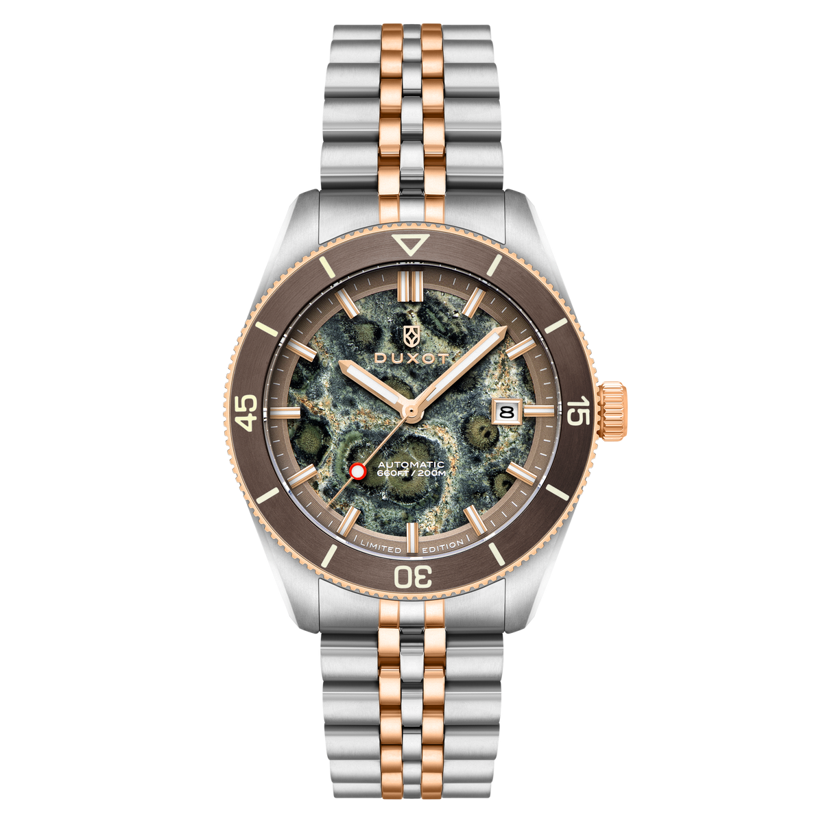 Duxot Men's 40mm Pacifico Automatic Lapidary Lmt Ed Gemstone Bracelet Watch