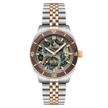 Duxot Men's 40mm Pacifico Automatic Lapidary Lmt Ed Gemstone Bracelet Watch