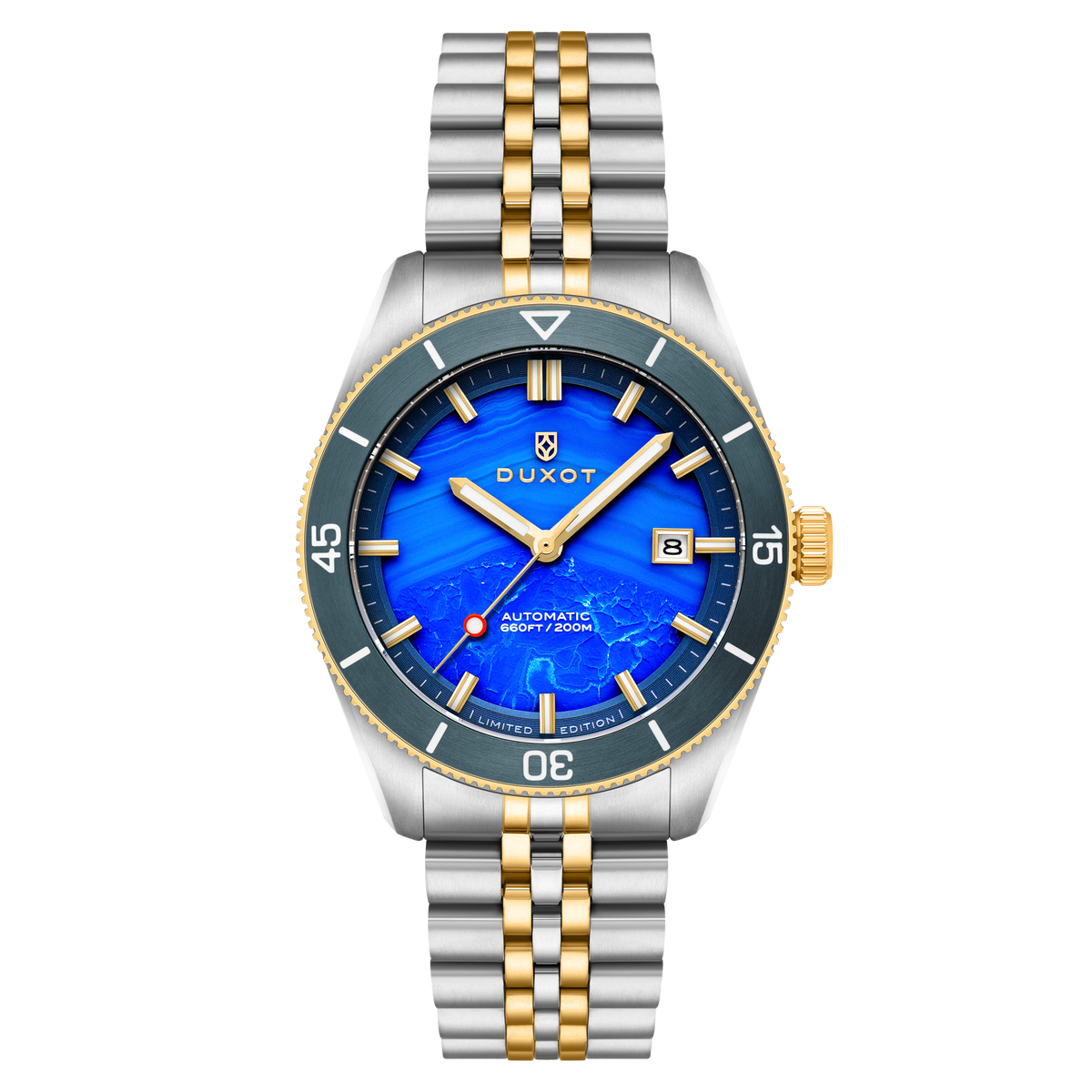 Duxot Men's 40mm Pacifico Automatic Lapidary Lmt Ed Gemstone Bracelet Watch