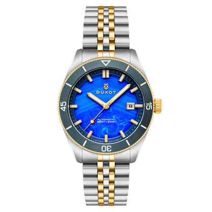 Duxot Men's 40mm Pacifico Automatic Lapidary Lmt Ed Gemstone Bracelet Watch