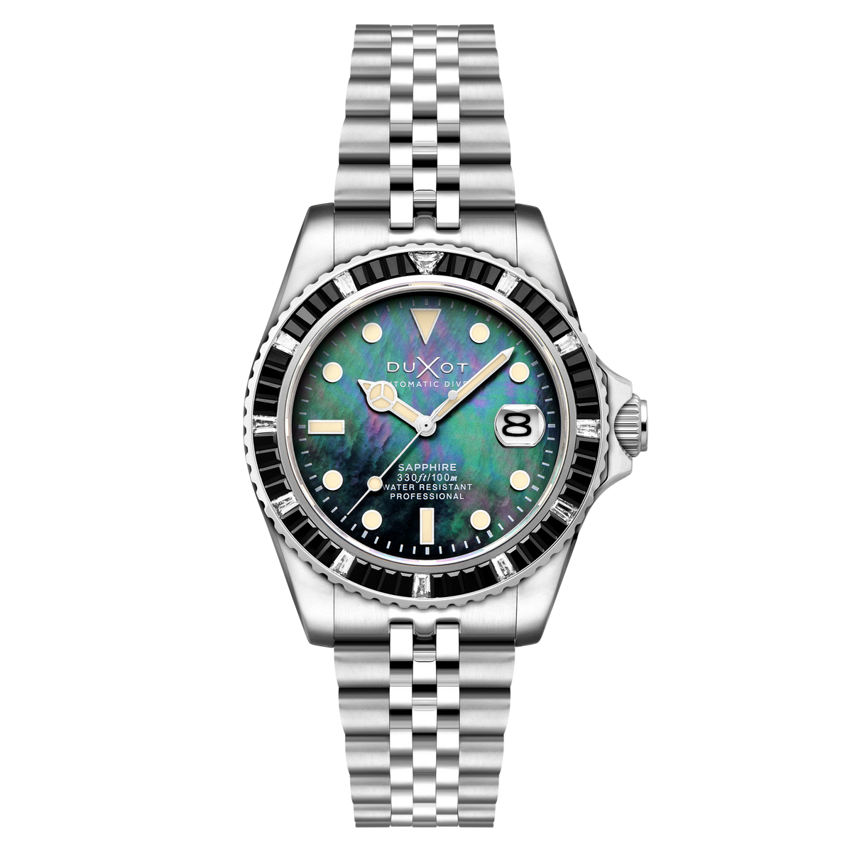 Duxot Men's 40mm Atlantica 40 Rainbow Automatic MOP Dial Bracelet Watch