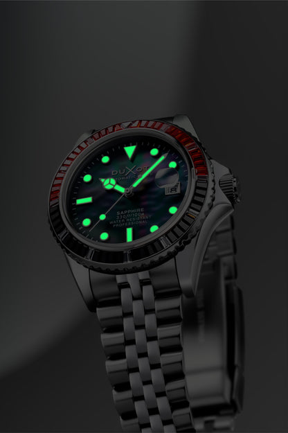 Duxot Men's 40mm Atlantica 40 Rainbow Automatic MOP Dial Crystal Bracelet Watch