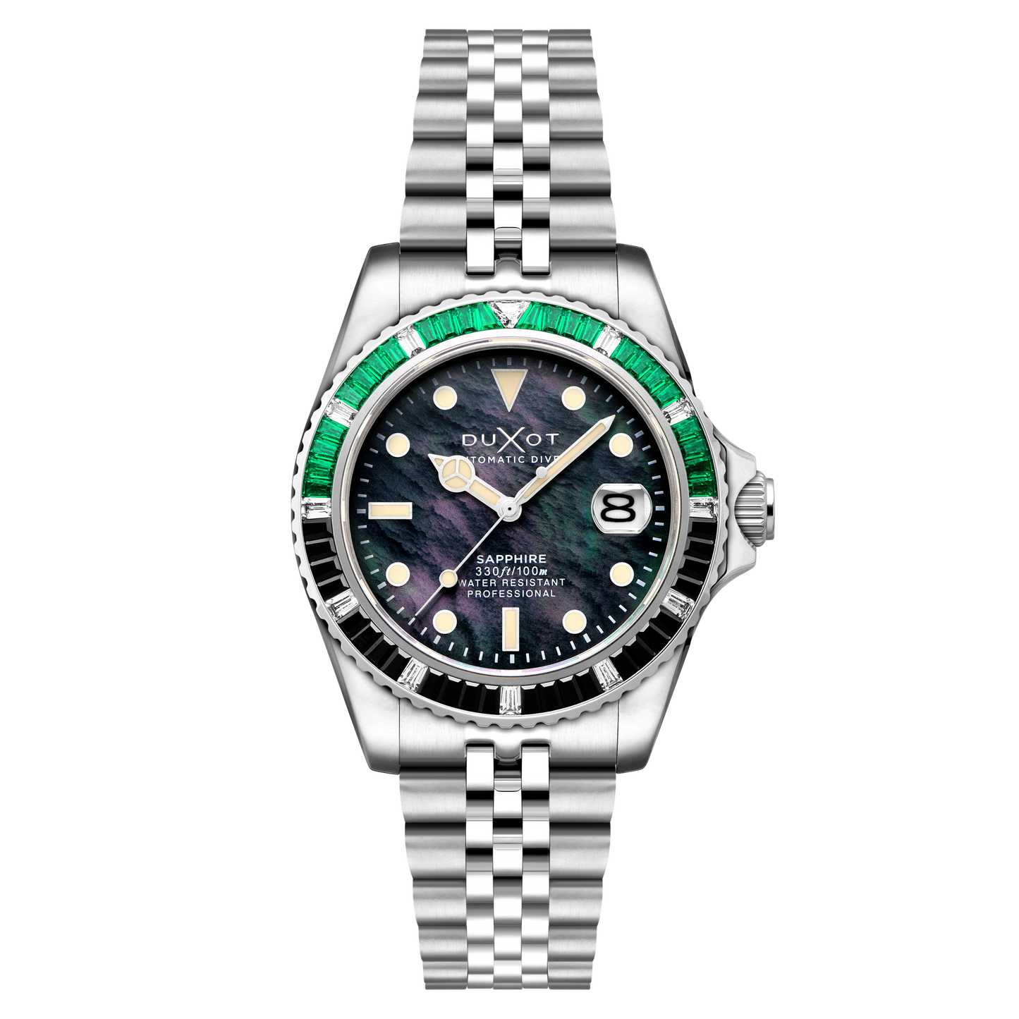 Duxot Men's 40mm Atlantica 40 Rainbow Automatic MOP Dial Bracelet Watch