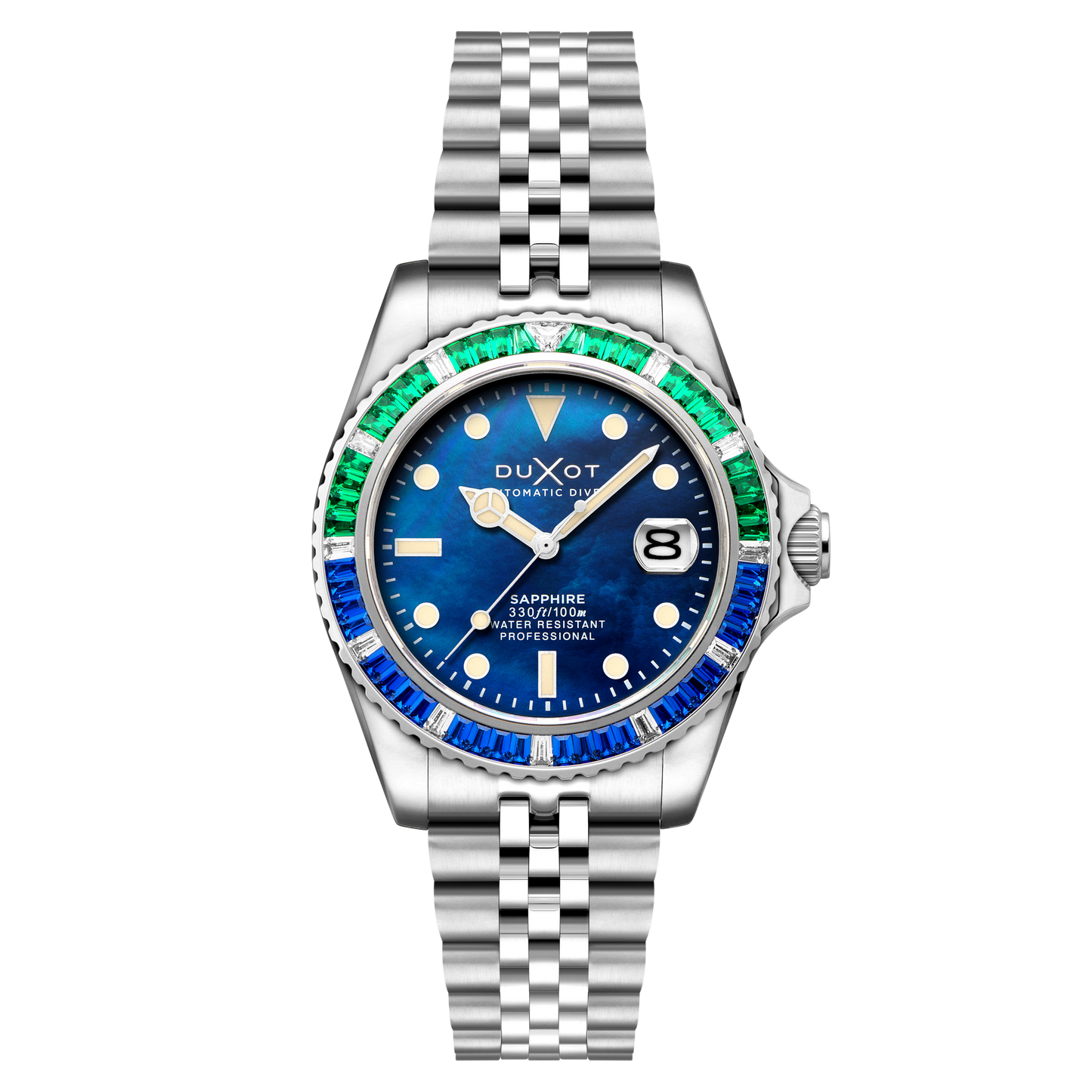 Duxot Men's 40mm Atlantica 40 Rainbow Automatic MOP Dial Bracelet Watch