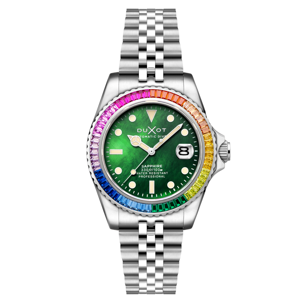 Duxot Men's 40mm Atlantica 40 Rainbow Automatic MOP Dial Bracelet Watch