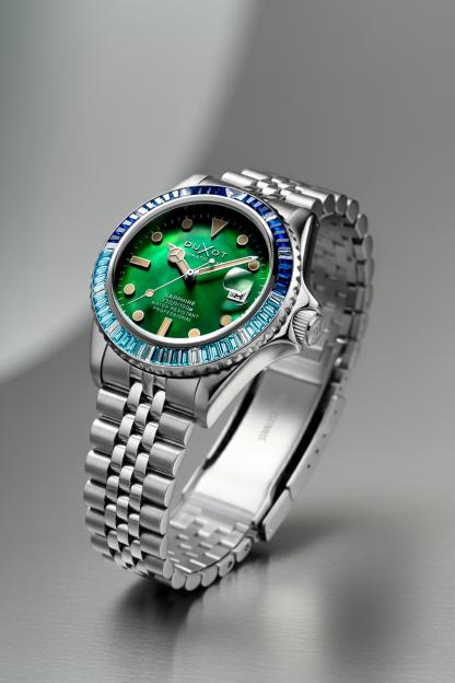 Duxot Men's 40mm Atlantica 40 Rainbow Automatic MOP Dial Crystal Bracelet Watch