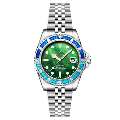 Duxot Men's 40mm Atlantica 40 Rainbow Automatic MOP Dial Crystal Bracelet Watch