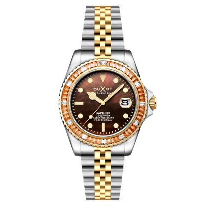 Duxot Men's 40mm Atlantica 40 Rainbow Automatic MOP Dial Crystal Bracelet Watch