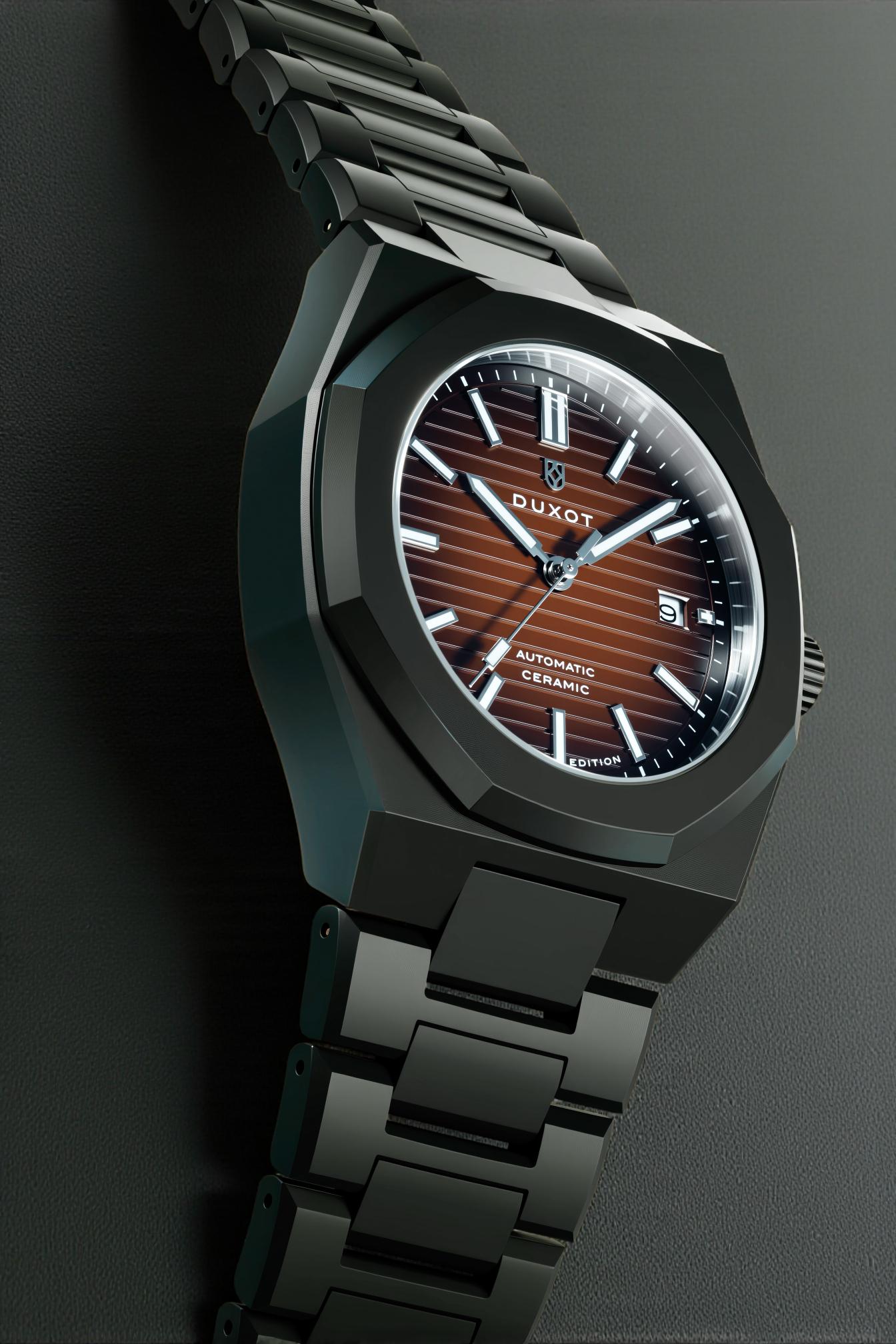Duxot Men's 41mm Pamplona Automatic Lmt Ed Ceramic Bracelet Watch