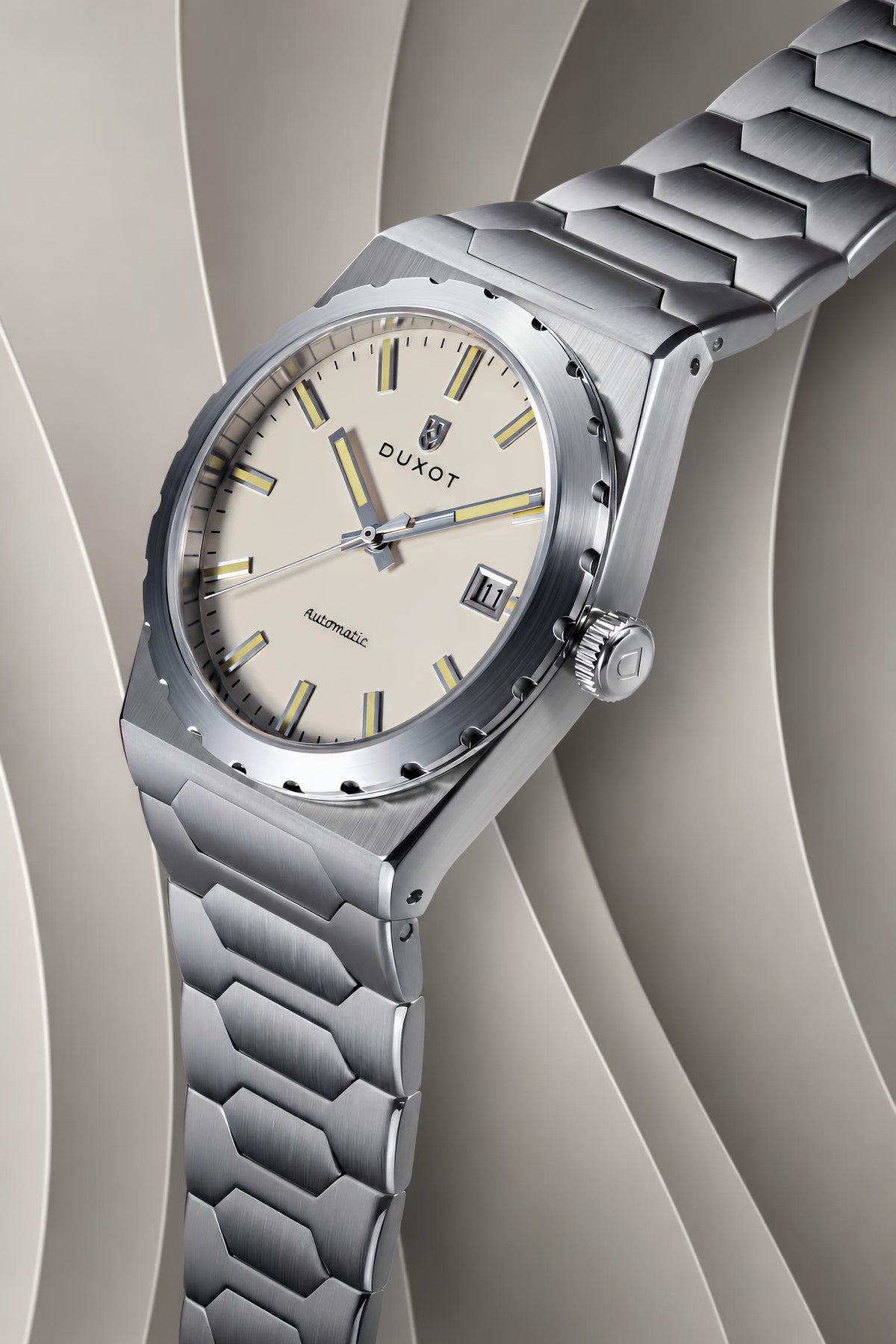Duxot Men's 37mm Taranto Automatic Date Bracelet Watch
