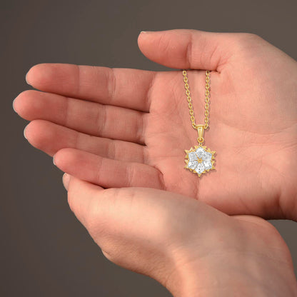 TRYNDI 18K Gold Plated "Dazzling Star" Swarovski Crystal Necklace