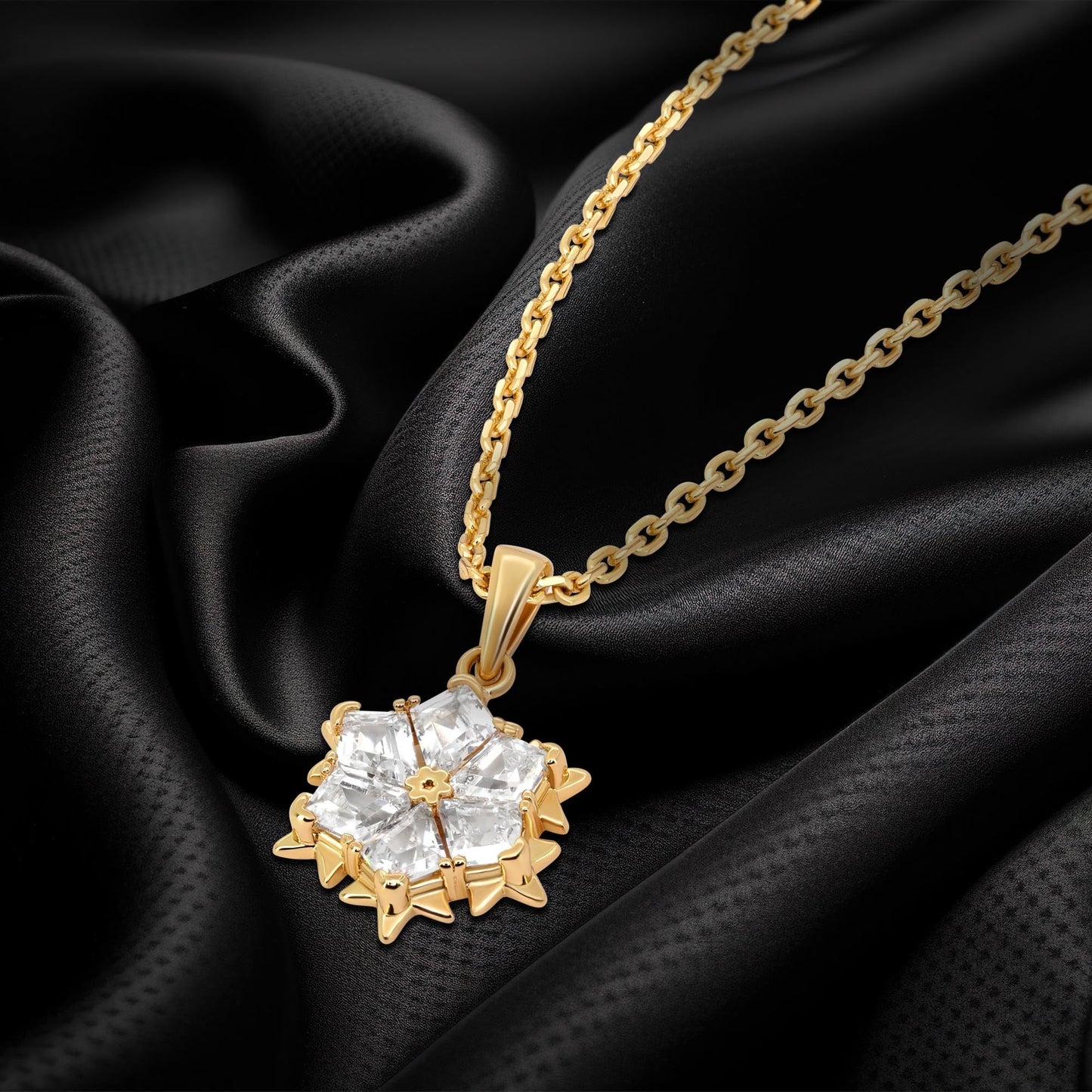 TRYNDI 18K Gold Plated "Dazzling Star" Swarovski Crystal Necklace