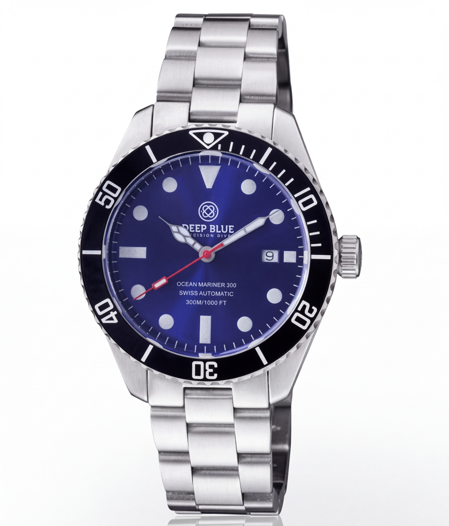Deep Blue 42mm Ocean Mariner 300 Swiss Automatic Ceramic Lume