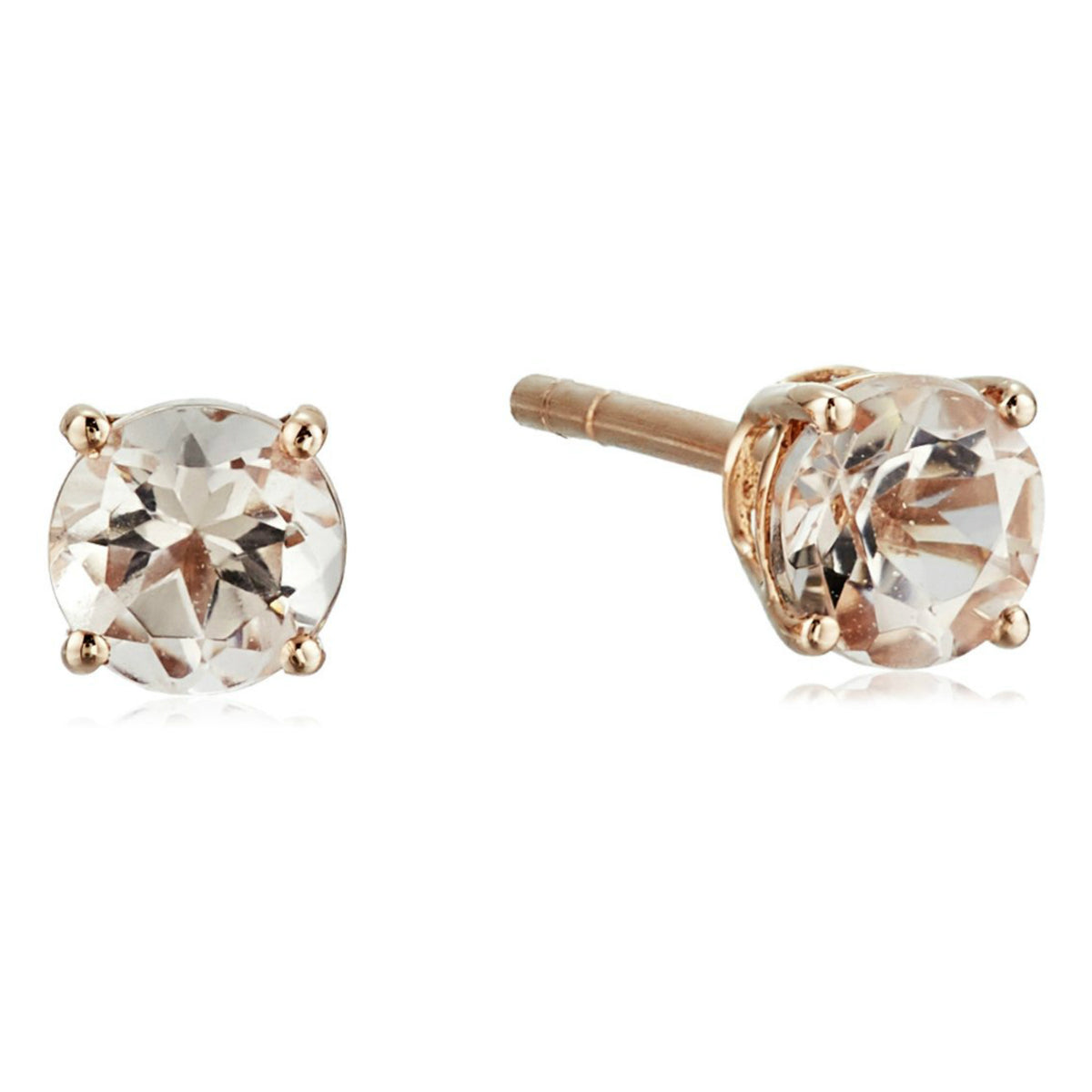 Gilded Lane 14K Gold 4mm Round Gemstone Stud Earrings