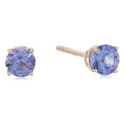 Gilded Lane 10K Gold 4mm Round Gemstone Stud Earrings