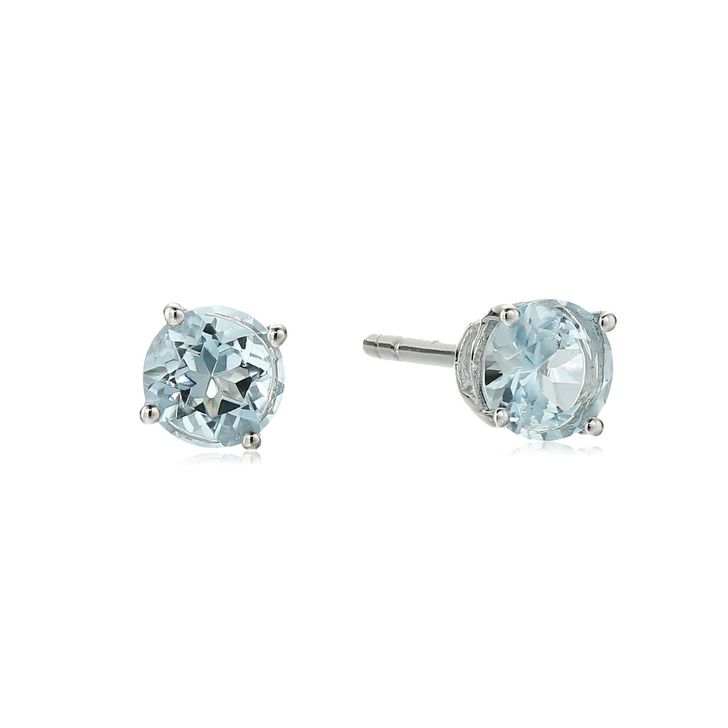 Gilded Lane 10K Gold 4mm Round Gemstone Stud Earrings