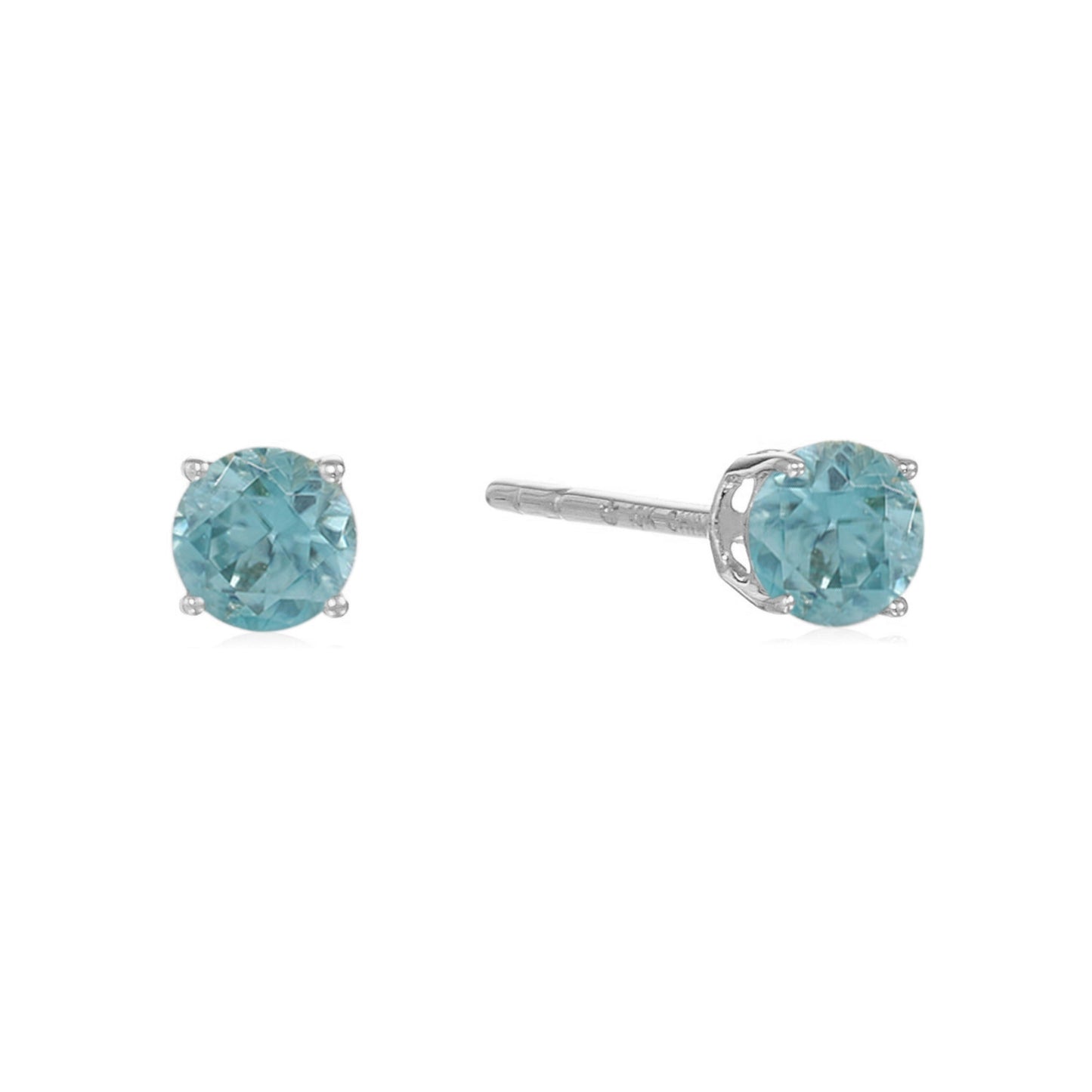 Gilded Lane 10K Gold 4mm Round Gemstone Stud Earrings