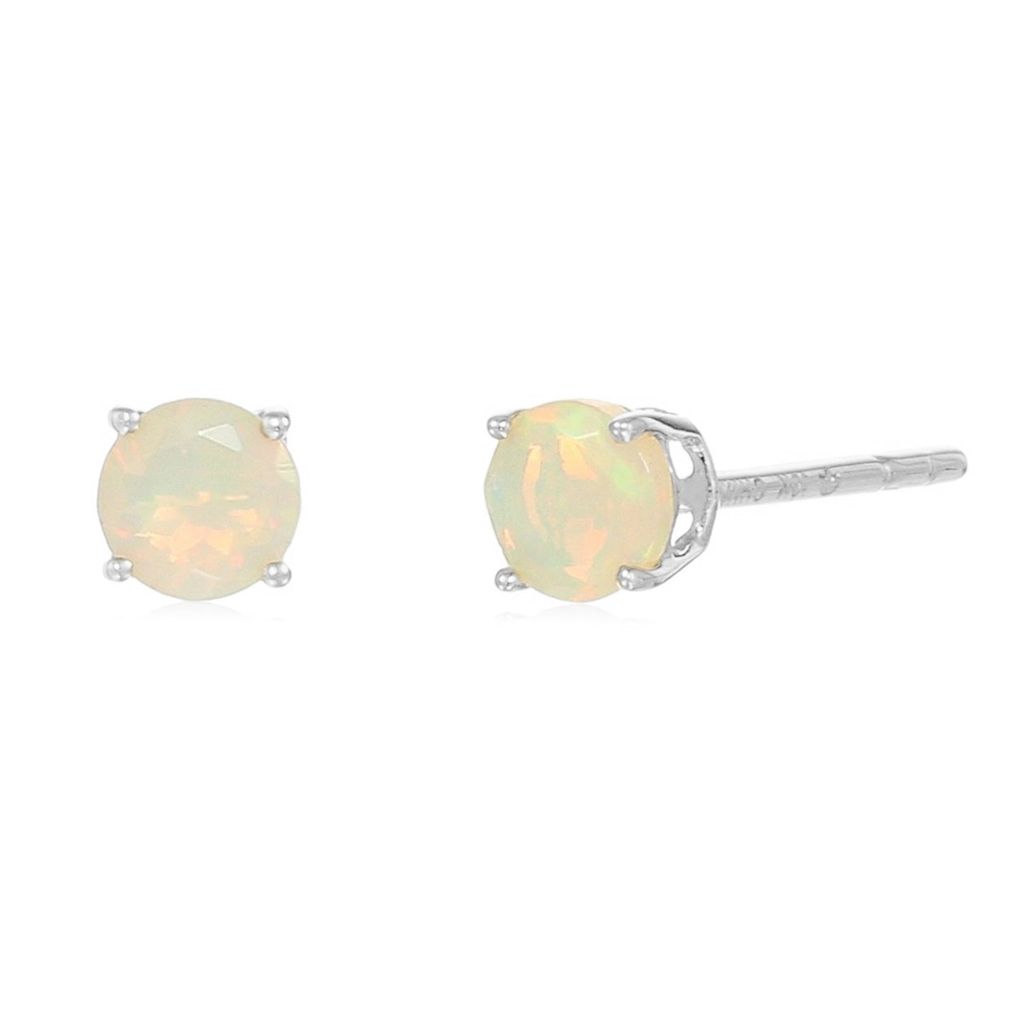 Gilded Lane 10K Gold 4mm Round Gemstone Stud Earrings