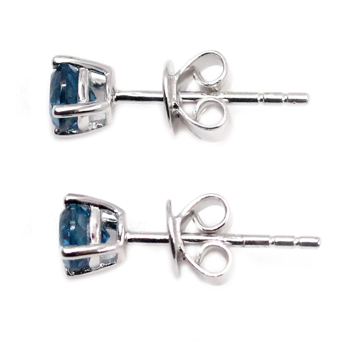 Gem Treasures Sterling Silver 4mm Round Gemstone Stud Earrings