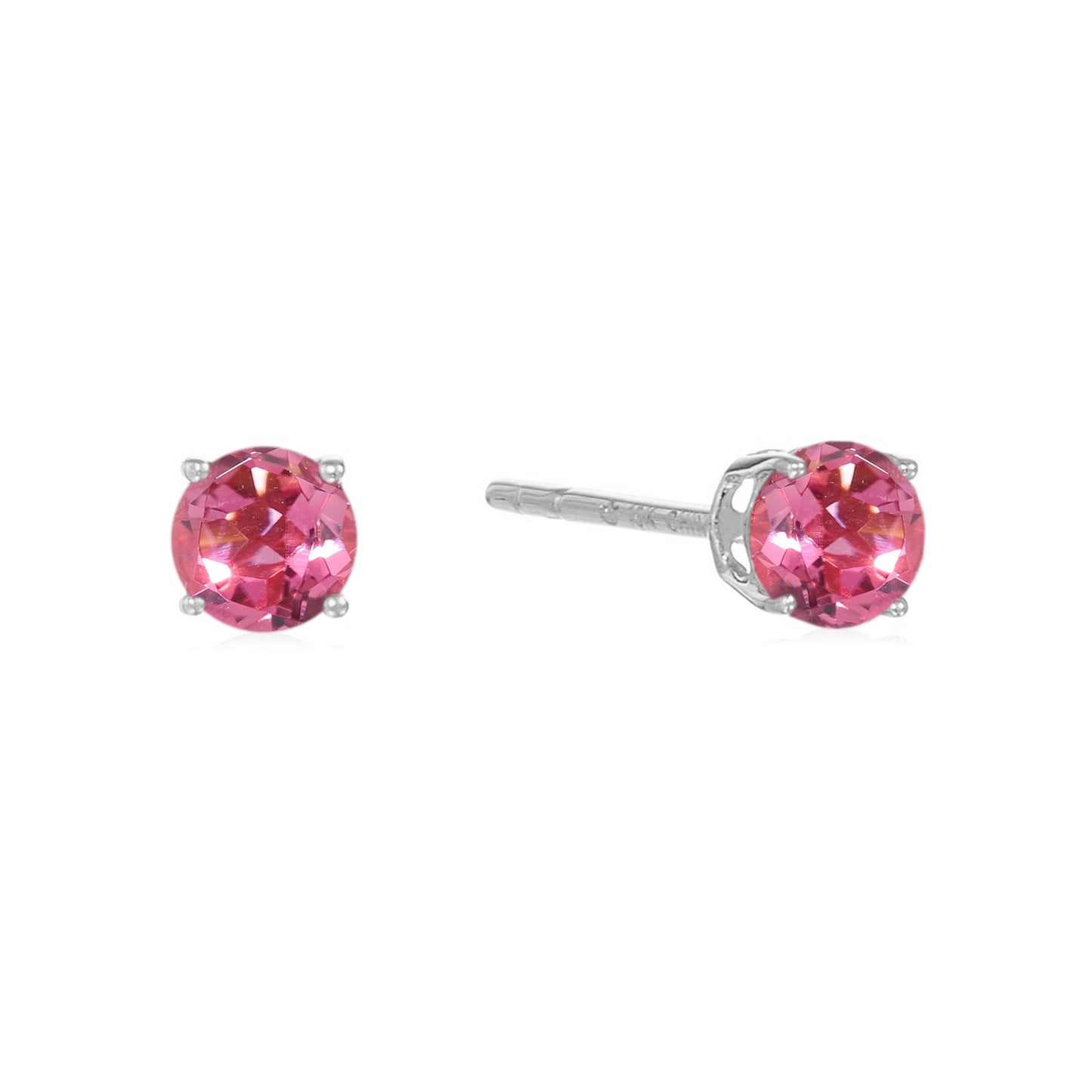 Gilded Lane 10K Gold 4mm Round Gemstone Stud Earrings
