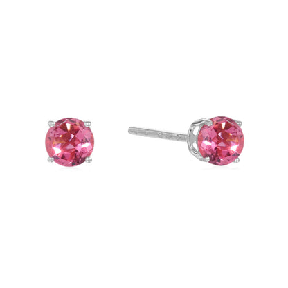 Gilded Lane 10K Gold 4mm Round Gemstone Stud Earrings