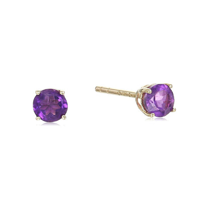 Gilded Lane 14K Gold 4mm Round Gemstone Stud Earrings
