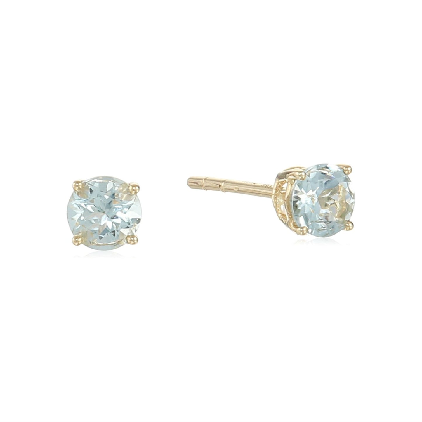 Gilded Lane 10K Gold 4mm Round Gemstone Stud Earrings
