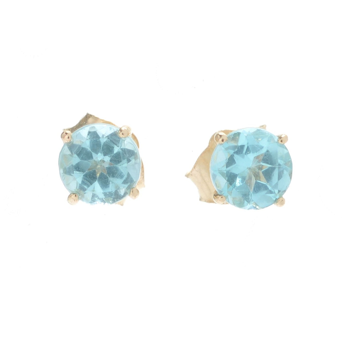 Gilded Lane 14K Gold 4mm Round Gemstone Stud Earrings