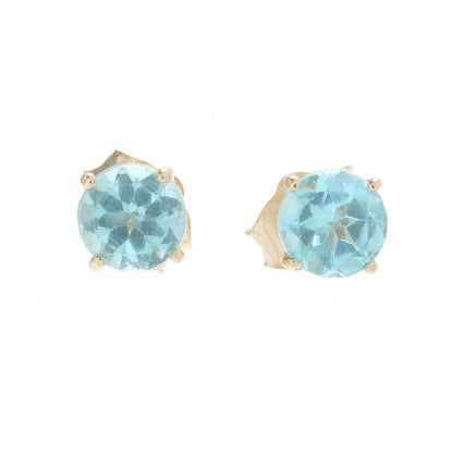 Gilded Lane 14K Gold 4mm Round Gemstone Stud Earrings