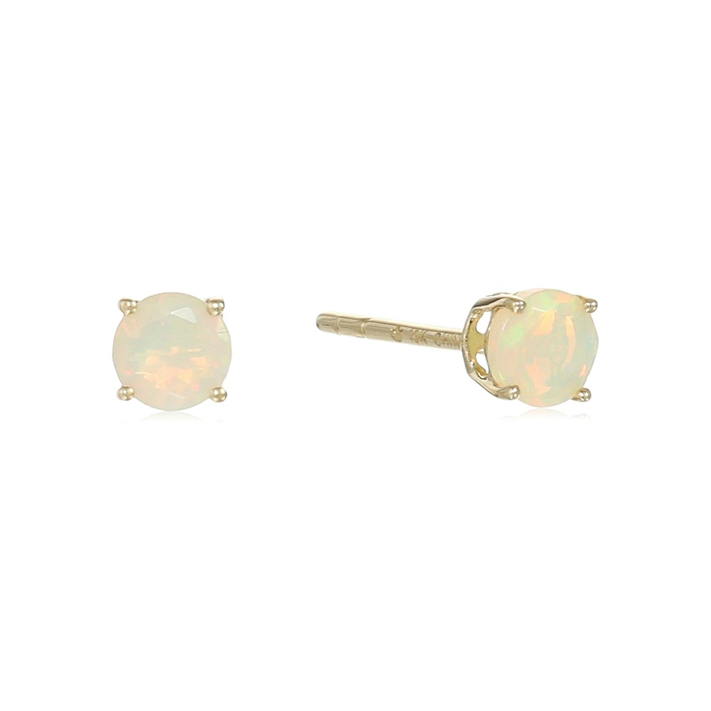 Gilded Lane 10K Gold 4mm Round Gemstone Stud Earrings