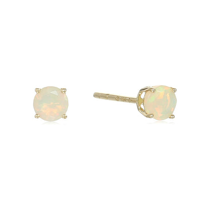 Gilded Lane 10K Gold 4mm Round Gemstone Stud Earrings