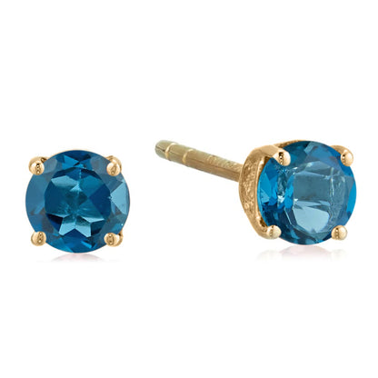 Gilded Lane 10K Gold 4mm Round Gemstone Stud Earrings