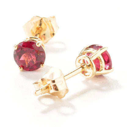 Gilded Lane 14K Gold 4mm Round Gemstone Stud Earrings