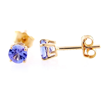 Gilded Lane 10K Gold 4mm Round Gemstone Stud Earrings