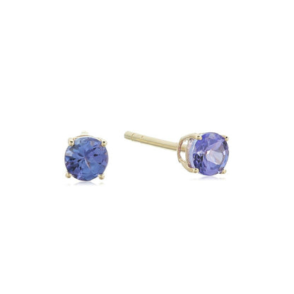 Gilded Lane 10K Gold 4mm Round Gemstone Stud Earrings