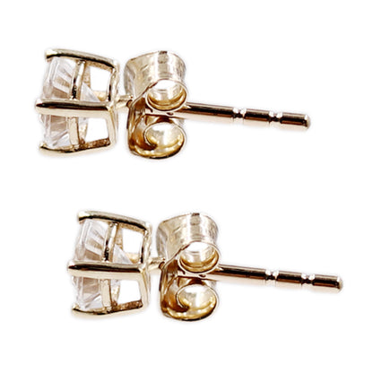 Gilded Lane 10K Gold 4mm Round Gemstone Stud Earrings