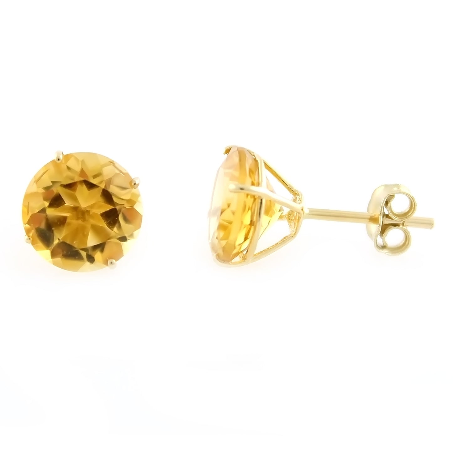 Gilded Lane 14K Gold 8mm Round Gemstone Stud Earrings