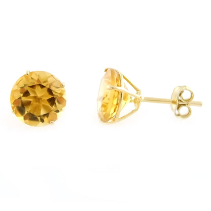 Gilded Lane 14K Gold 8mm Round Gemstone Stud Earrings