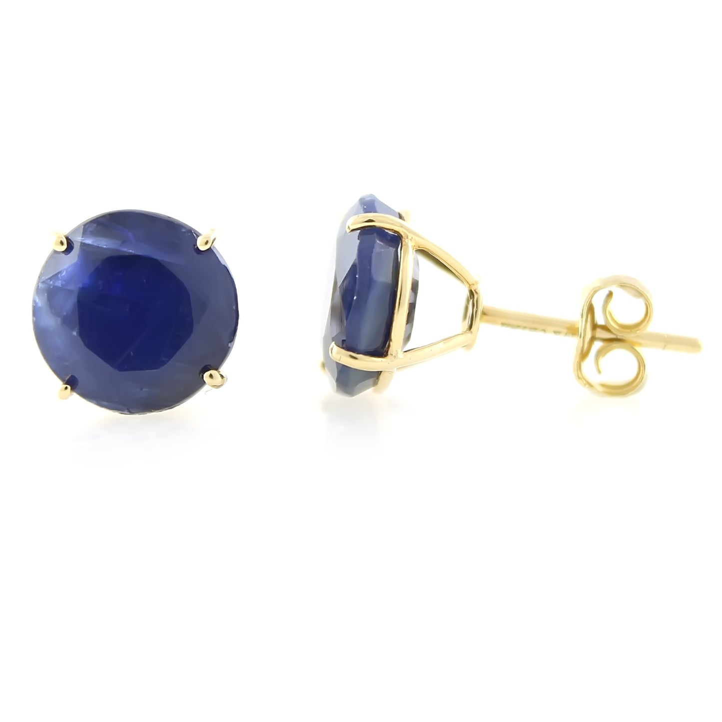Gilded Lane 14K Gold 8mm Round Gemstone Stud Earrings