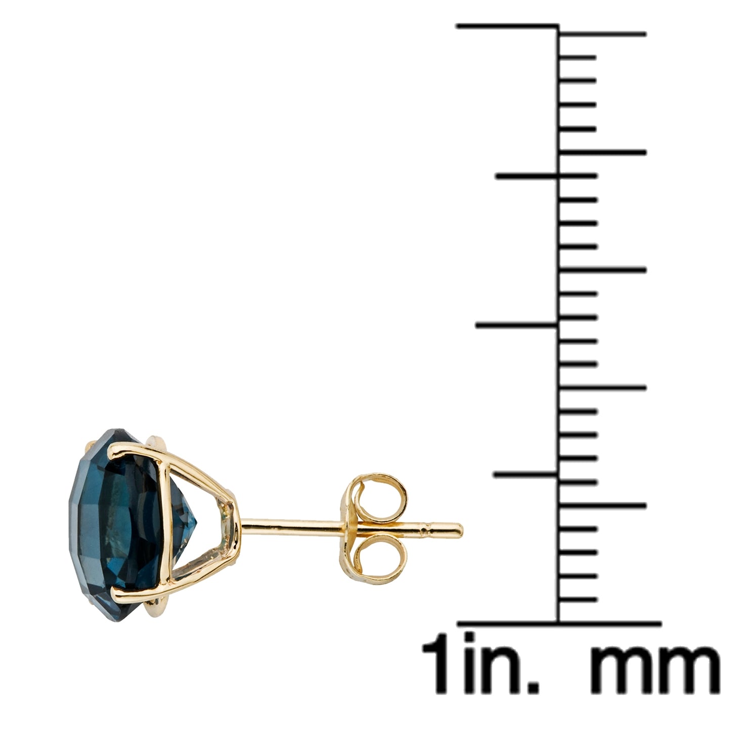 Gilded Lane 14K Gold 8mm Round Gemstone Stud Earrings