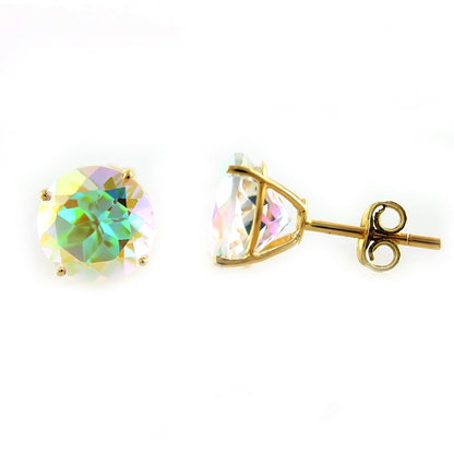 Gilded Lane 14K Gold 8mm Round Gemstone Stud Earrings